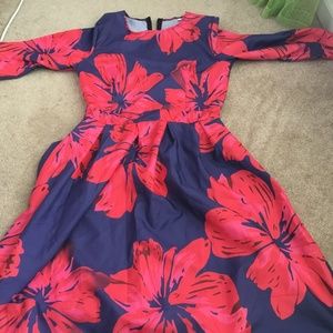 Blue and red flower dress